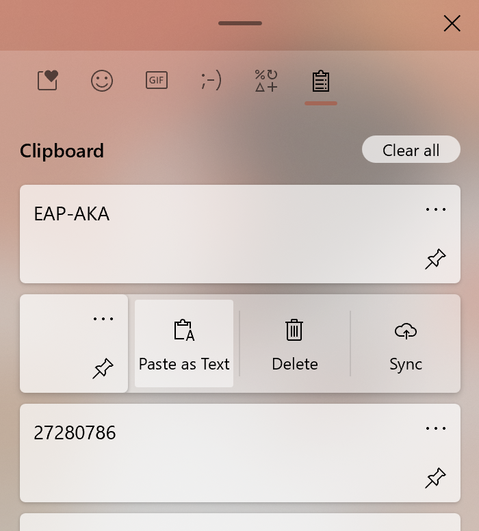 Windows 10 clipboard history now lets you paste as plain text